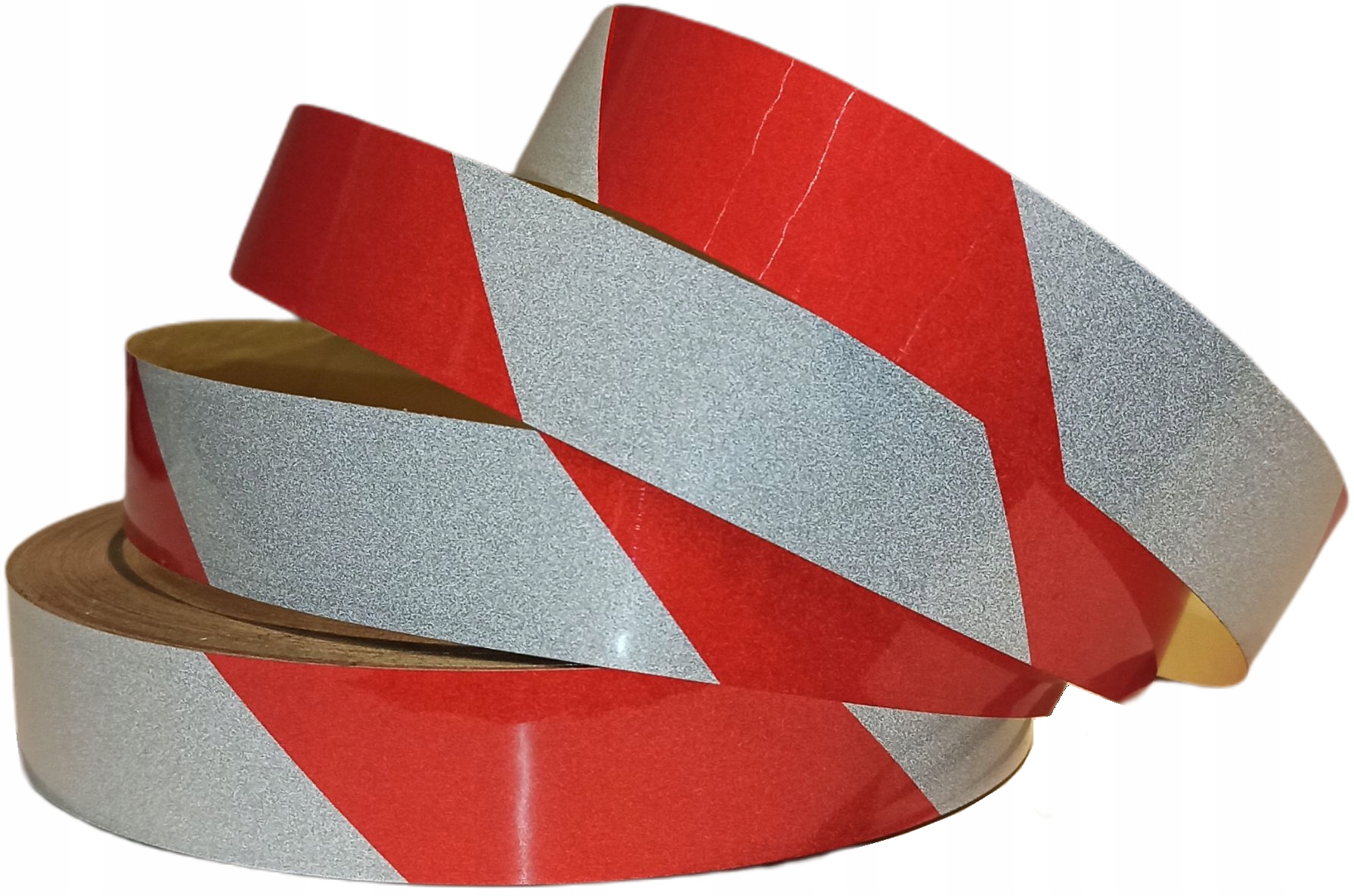 

Taśma Odblaskowa Biało-czerwona Skos 2,5cm Skośna