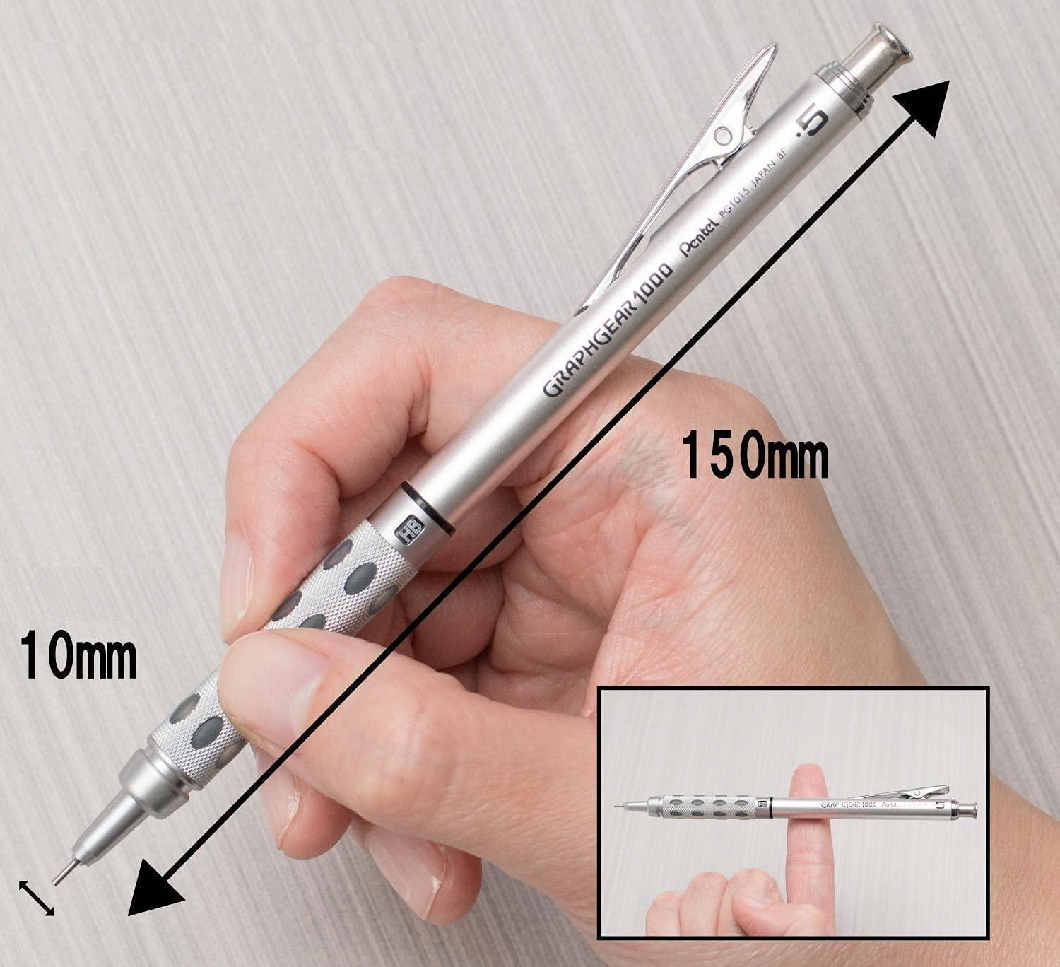 Ołówek automatyczny metalowy PENTEL Graphgear 1000 srebrny w opakowaniu Twardość HB