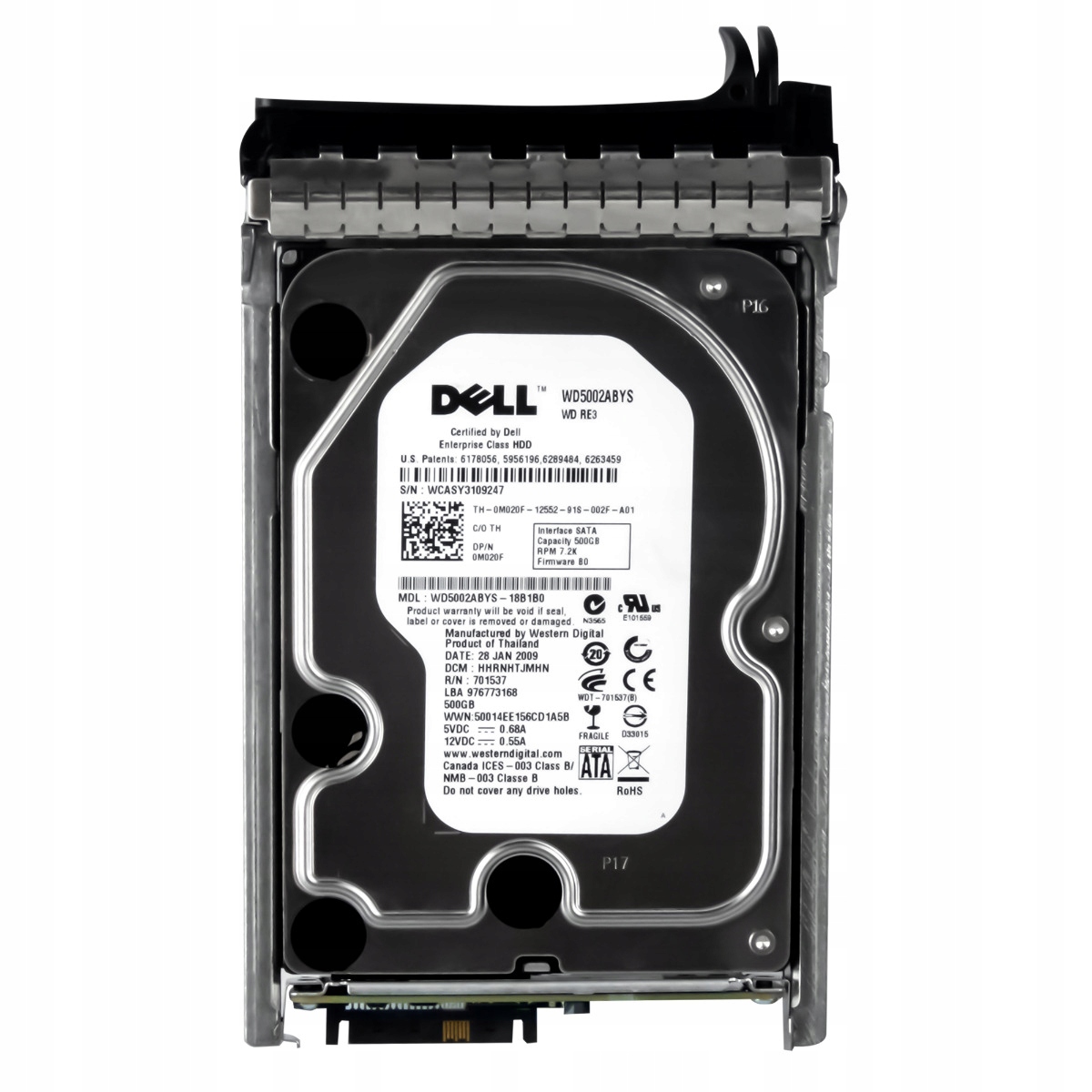 Dell 0M020F 500GB 7.2K 16MB Sas 3.5'' WD5002ABYS