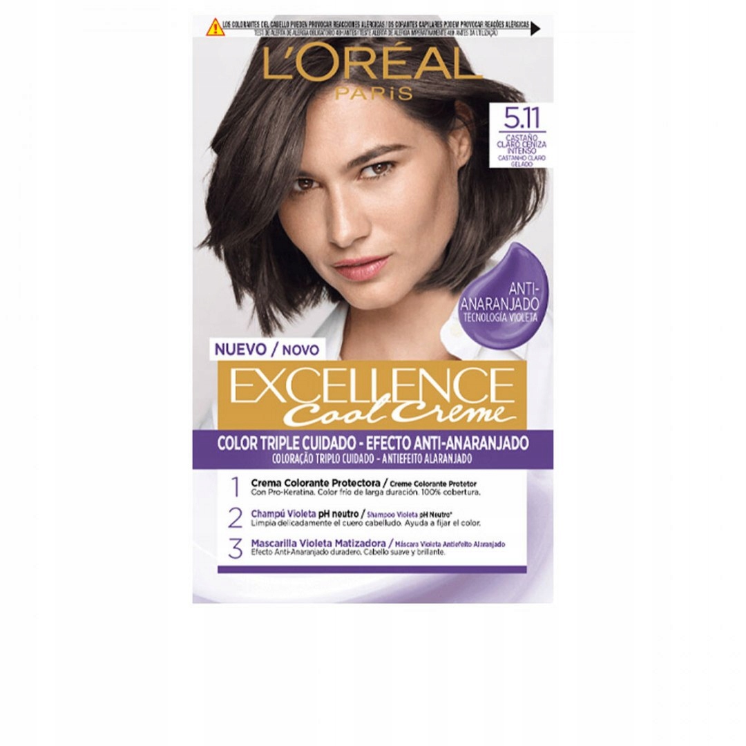 Permanentní barvení v krému L'Oreal Make Up Excellence Cool 5.11-casta