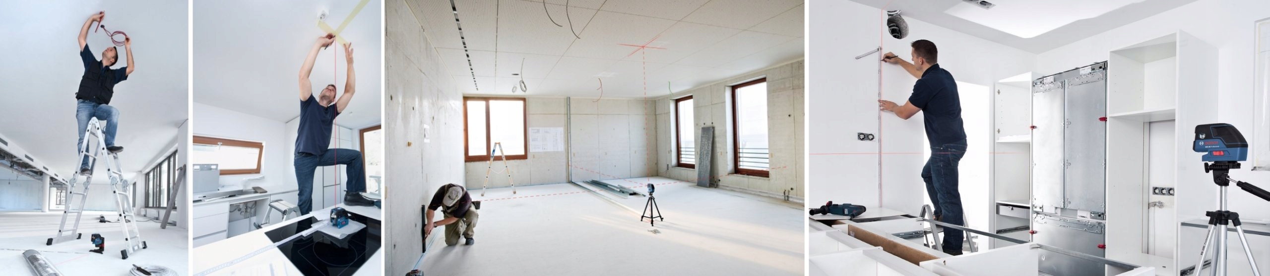 Laser liniowo-punktowy Bosch GCL 25 + BS 150 + Wkładka do L-Boxx Czerwony Zasięg 10 m