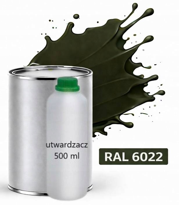 Ral 6022 Polyuretan Akryl 2:1 1 L Tupý Matný Lak Tužidlo Normal 0,5 L