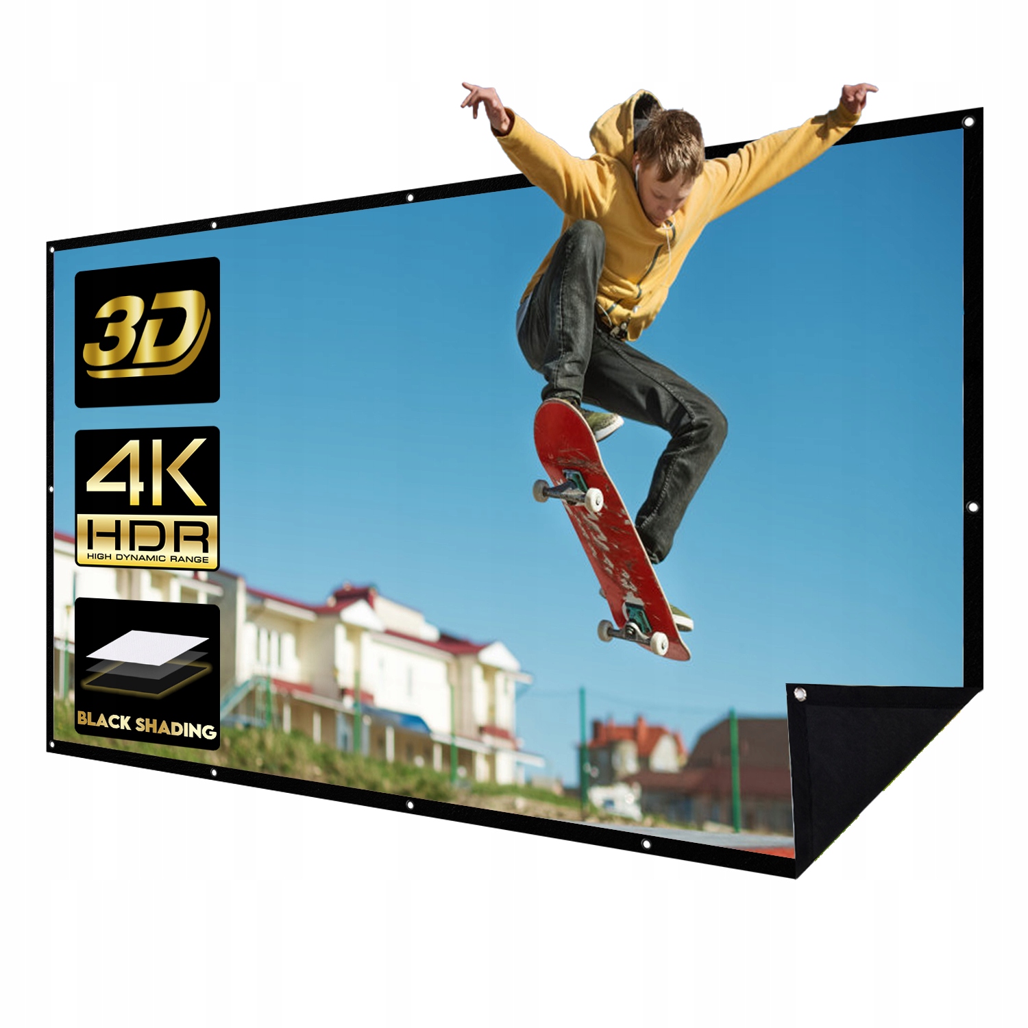 Ekran Projekcyjny 180 ''16:9 Przenośny 398×224cm z torbą do przenoszenia