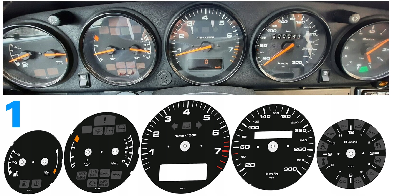 PORSCHE 911 964 Тормозной диск счетчика часы на