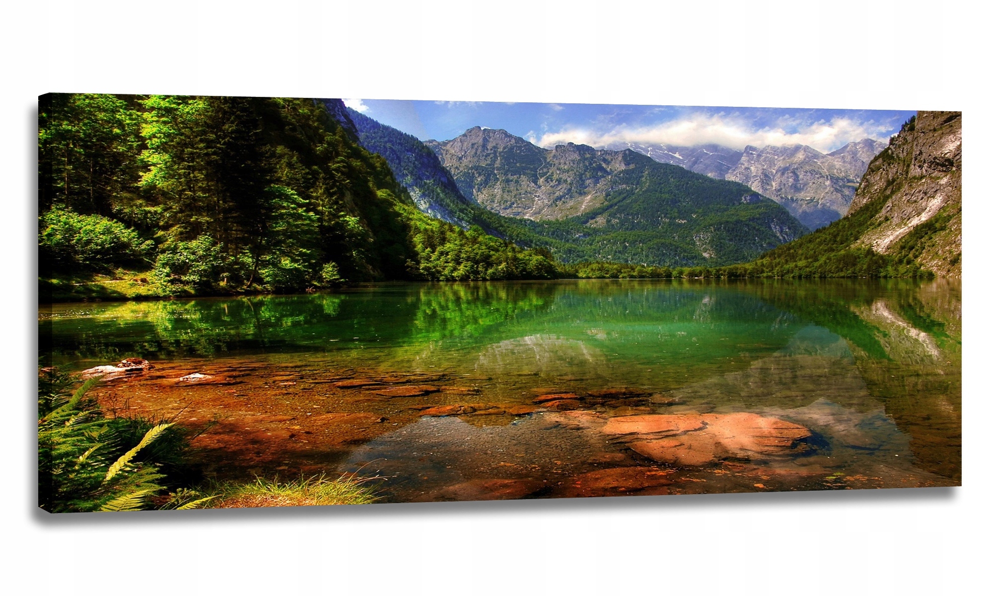 Obraz Hory Rybník Panorama 120x50 Obrazy Na Plátně