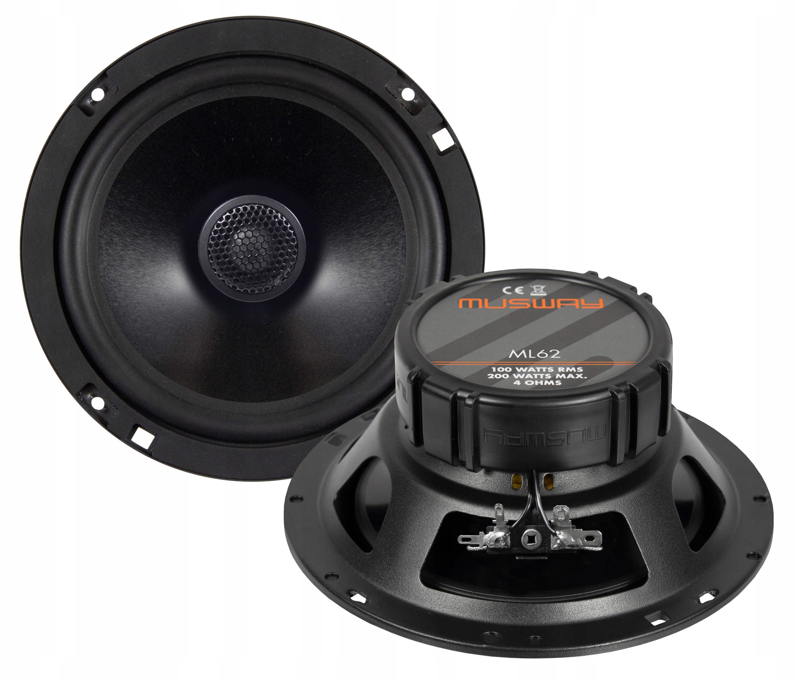 Musway ML62 Dvoupásmové reproduktory 165 mm 100 W Rms 4 Ohm Coax Koaxiální
