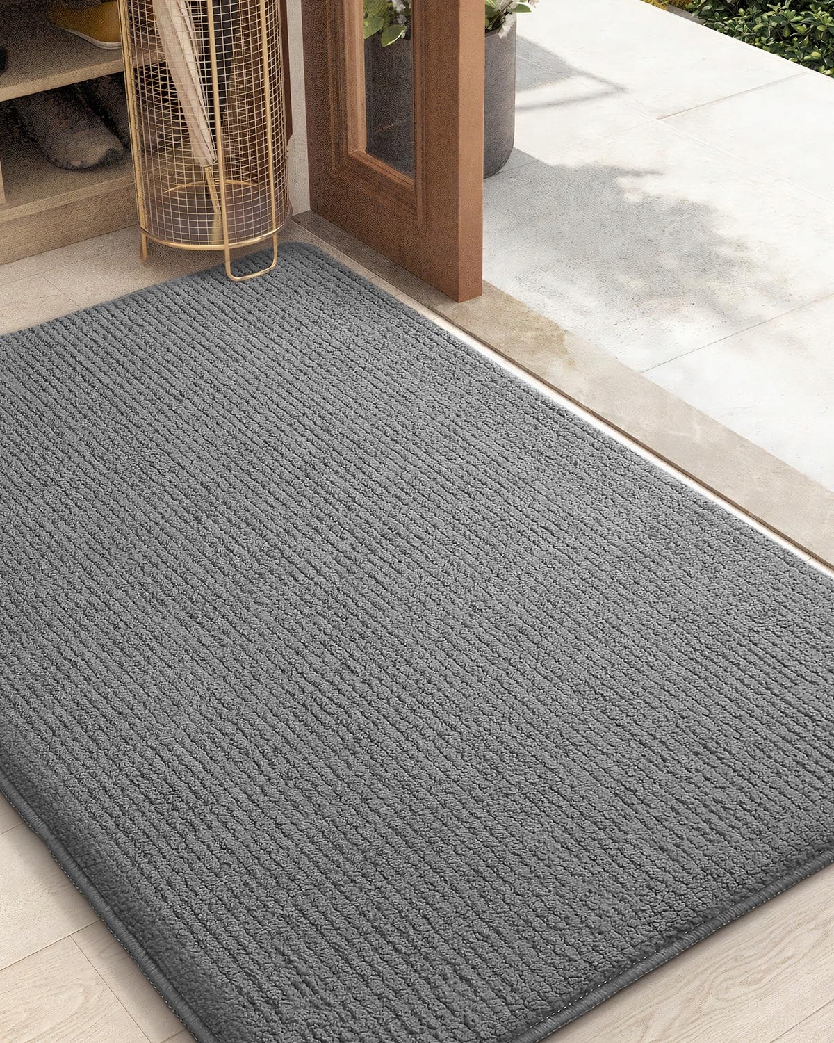 Dveřní rohožka 80 x 120 cm Protiskluzová absorpční šedá