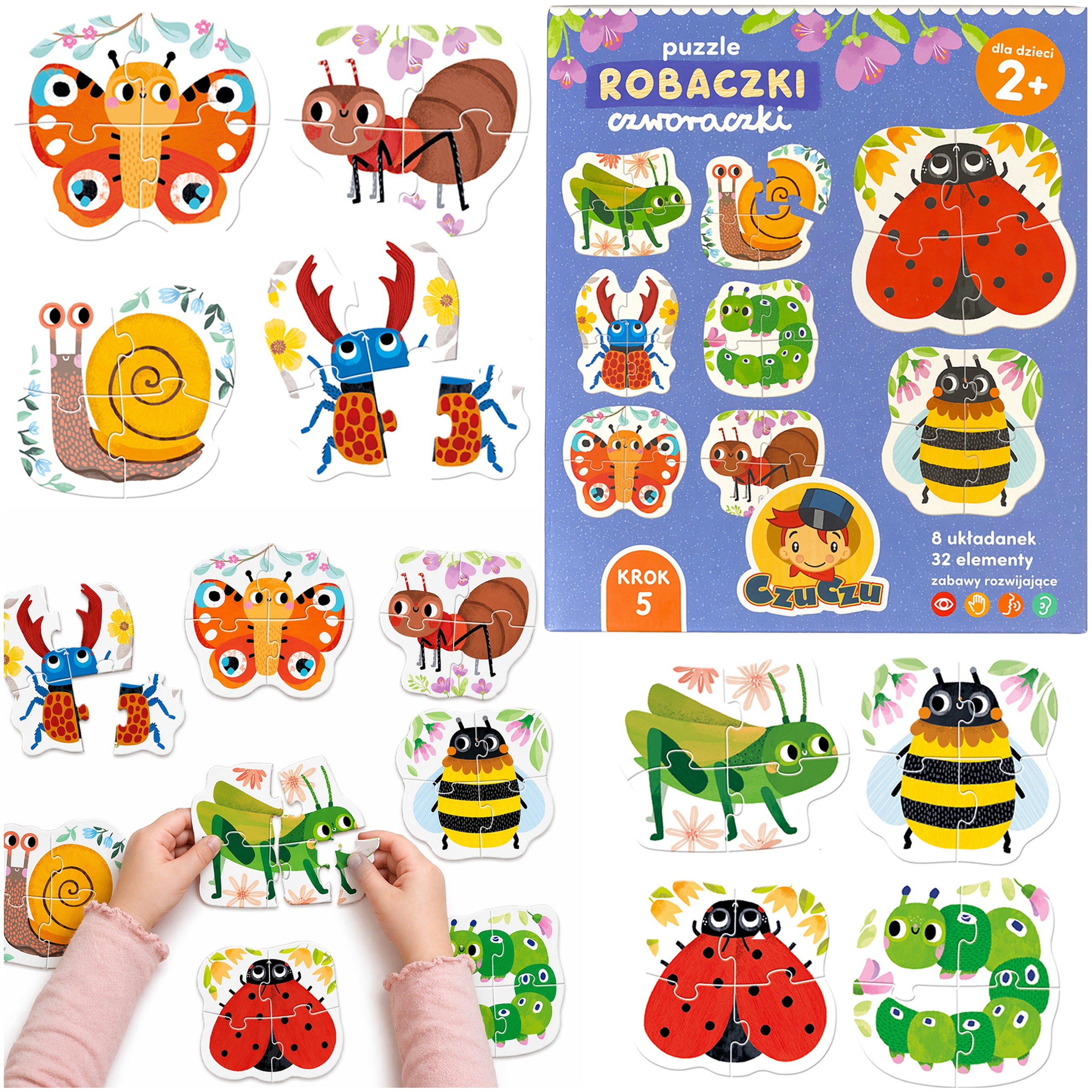 Puzzle Progresivní pro nejmenší děti Skládačka Velké Puzzle 32 dílků
