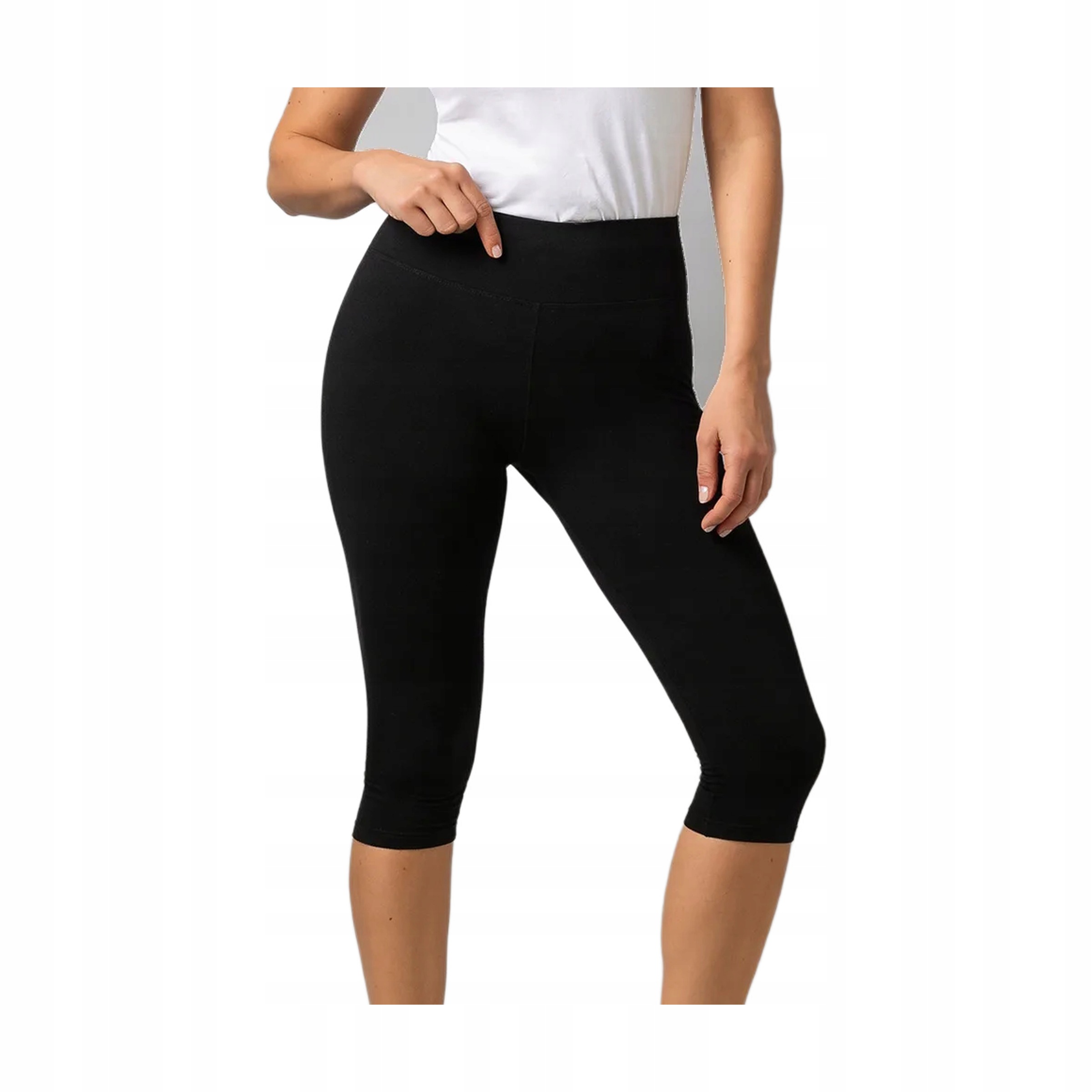 5-PAK Legginsy capri damskie SieLei GS07 czarne S/m