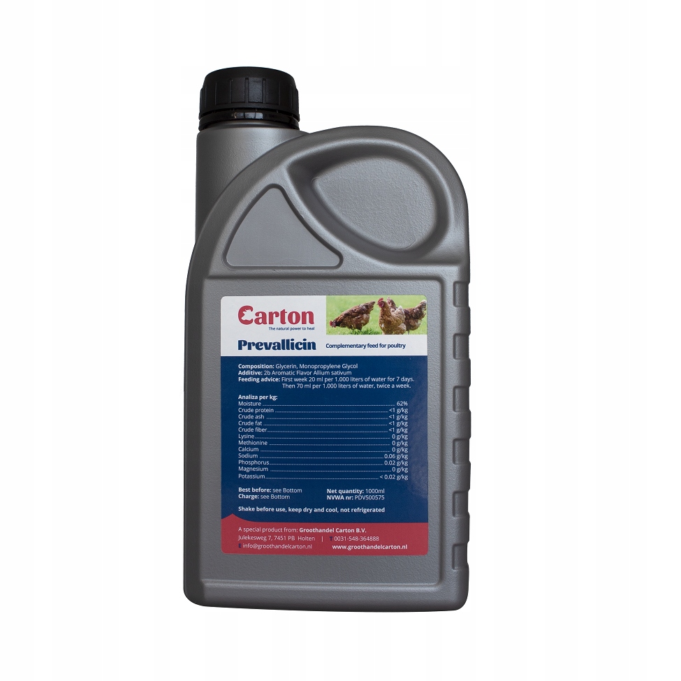 PASOŻYTY U DROBIU BAKTERIE WIRUSY naturalny antybiotyk PREVALLICIN 1L