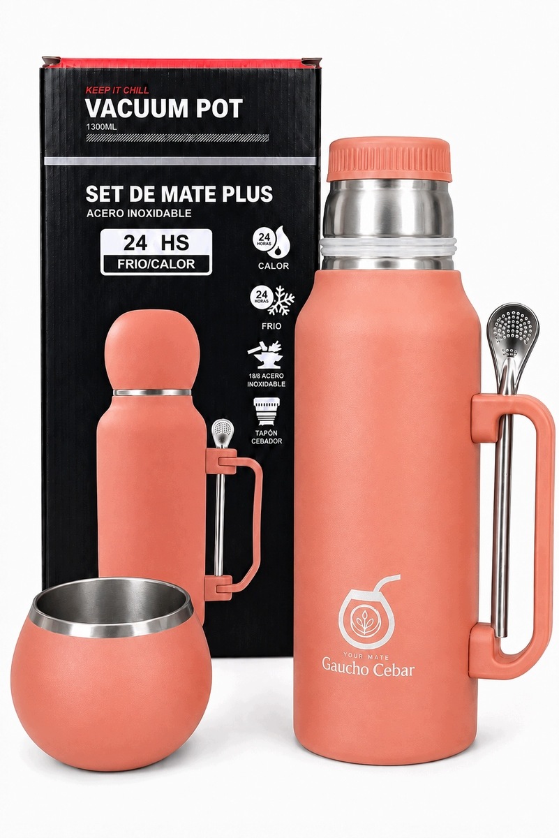 Termos Gaucho Cebar Yerba Go 3v1 s tykví a bombillou Durazno 1300 ml
