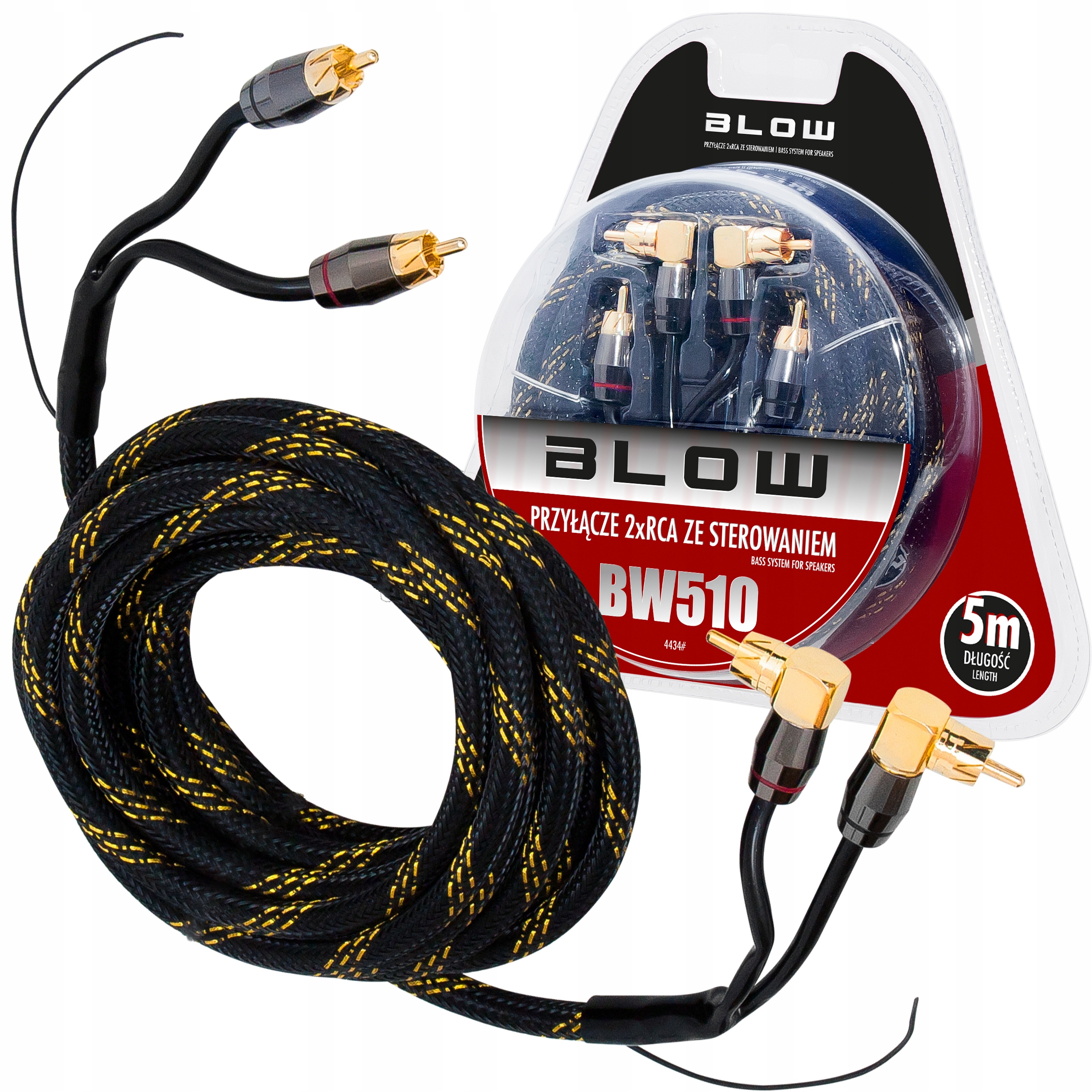 Kabel 2X Rca Cinch Audio Zesilovač Opletení Hi-end 5 M Premium
