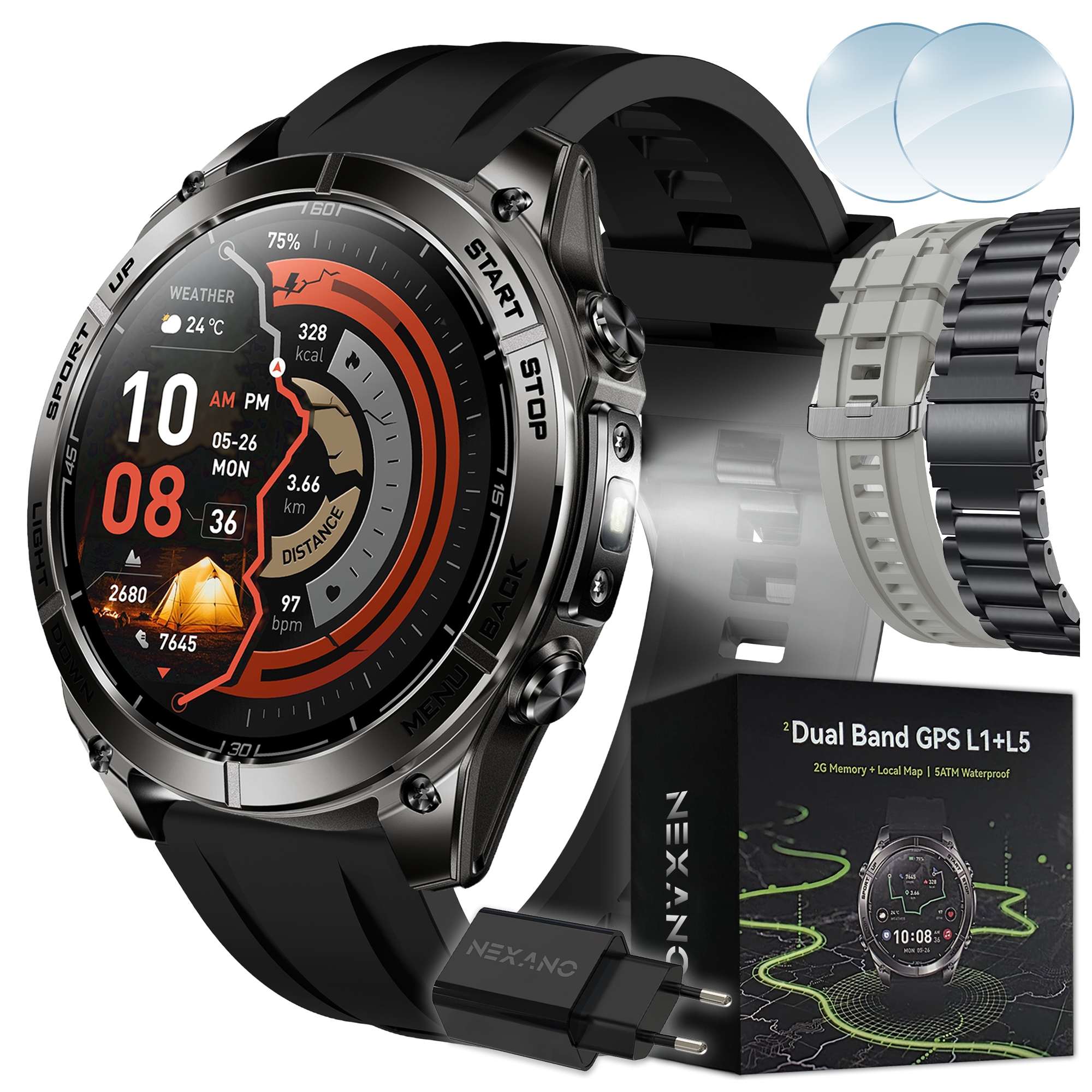 Smartwatch Pánsky Smart Watch Gps Amoled Hodinky Rozhovory Vodotesné Menu Pl