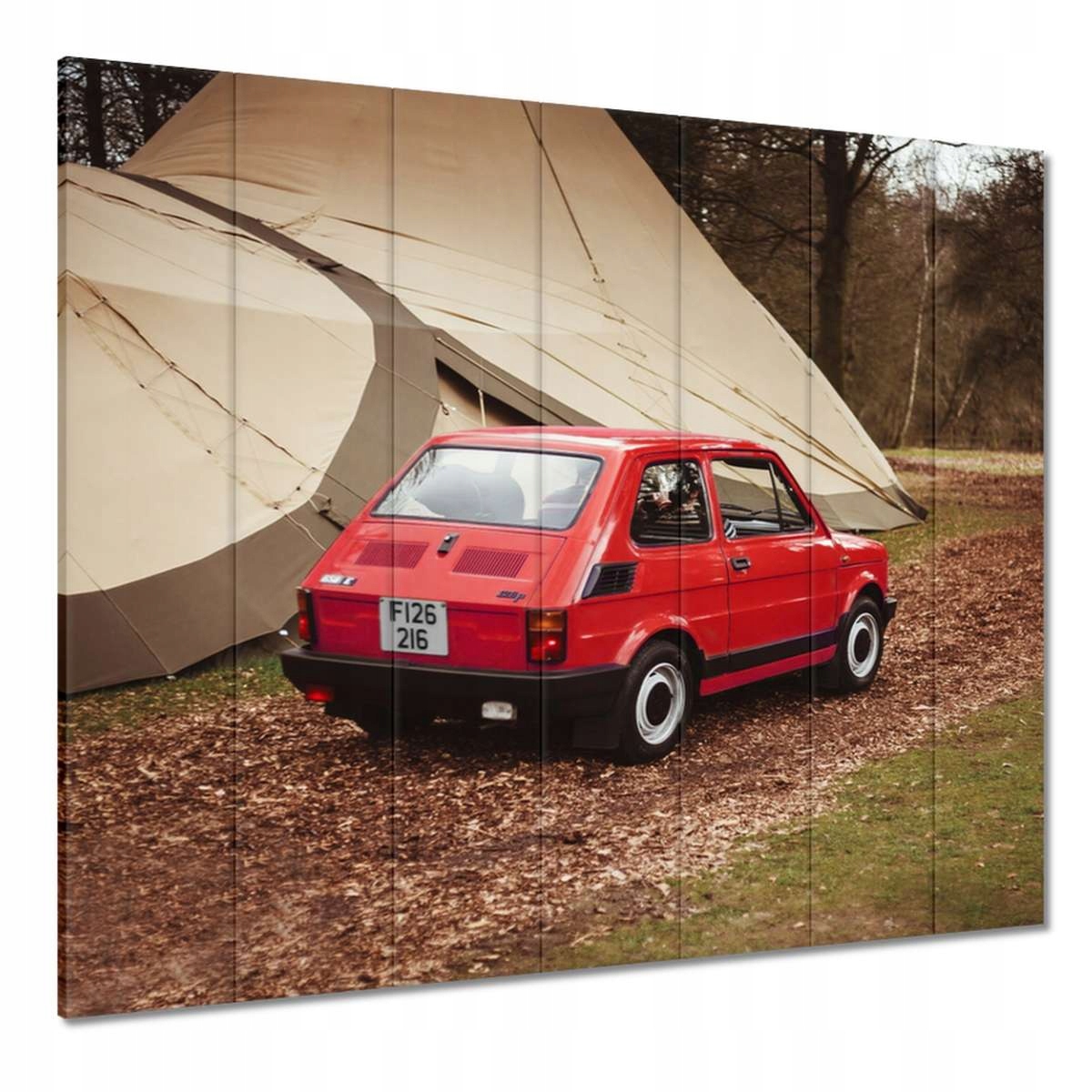 Obrazy 210x195 Czerwony maluch Fiat 126p