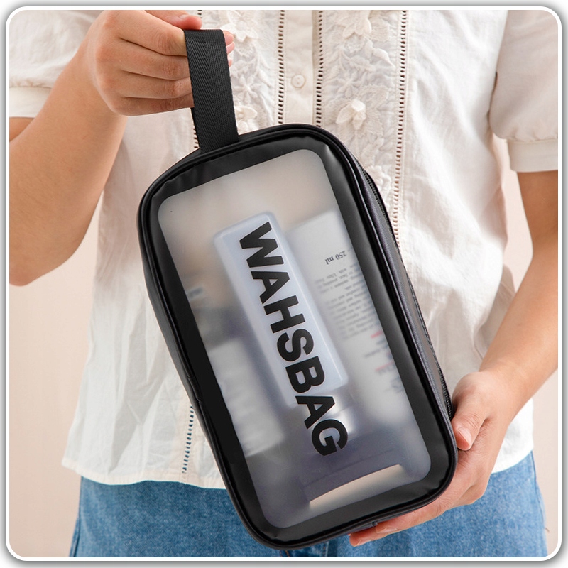 ZESTAW KOSMETYCZKA 3 SZTUKI PODRÓŻNA MĘSKA DAMSKA PRZEZROCZYSTA Model WASHBAG