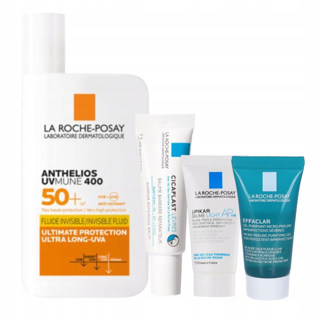 La Roche-Posay Zestaw Anthelios SPF50+ 50ml Cicaplast B5 do ust 7,5ml