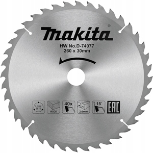 

Tarcza tnąca Economy Makita 260x30 mm 40 zębów