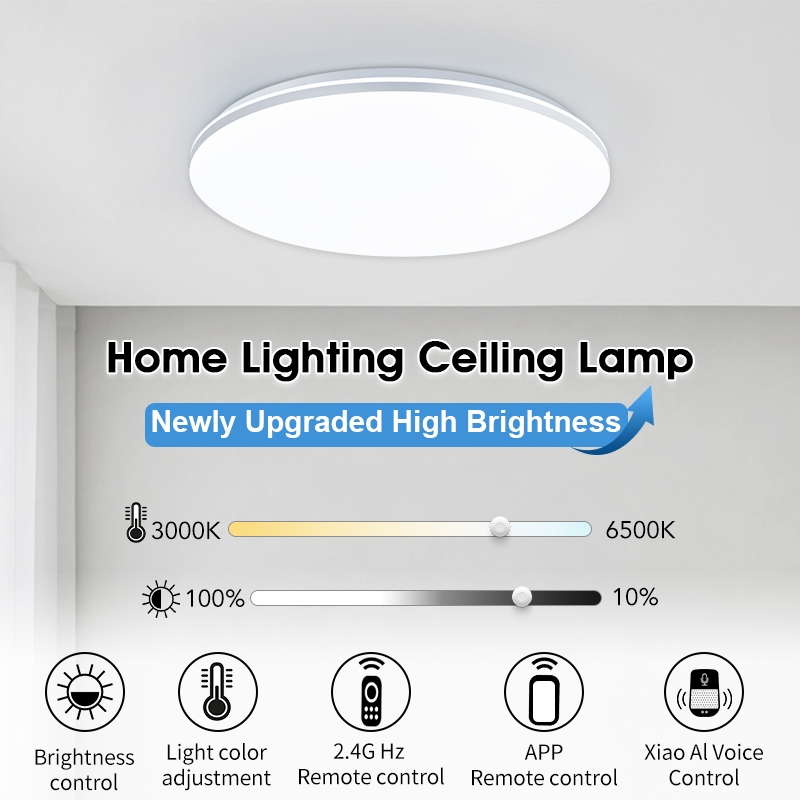Stropné Led svietidlo 50W s ovládaním cez APP/diaľkové ovládanie/hlasové ovládanie, kovová základňa, max. 6000 lúmenov