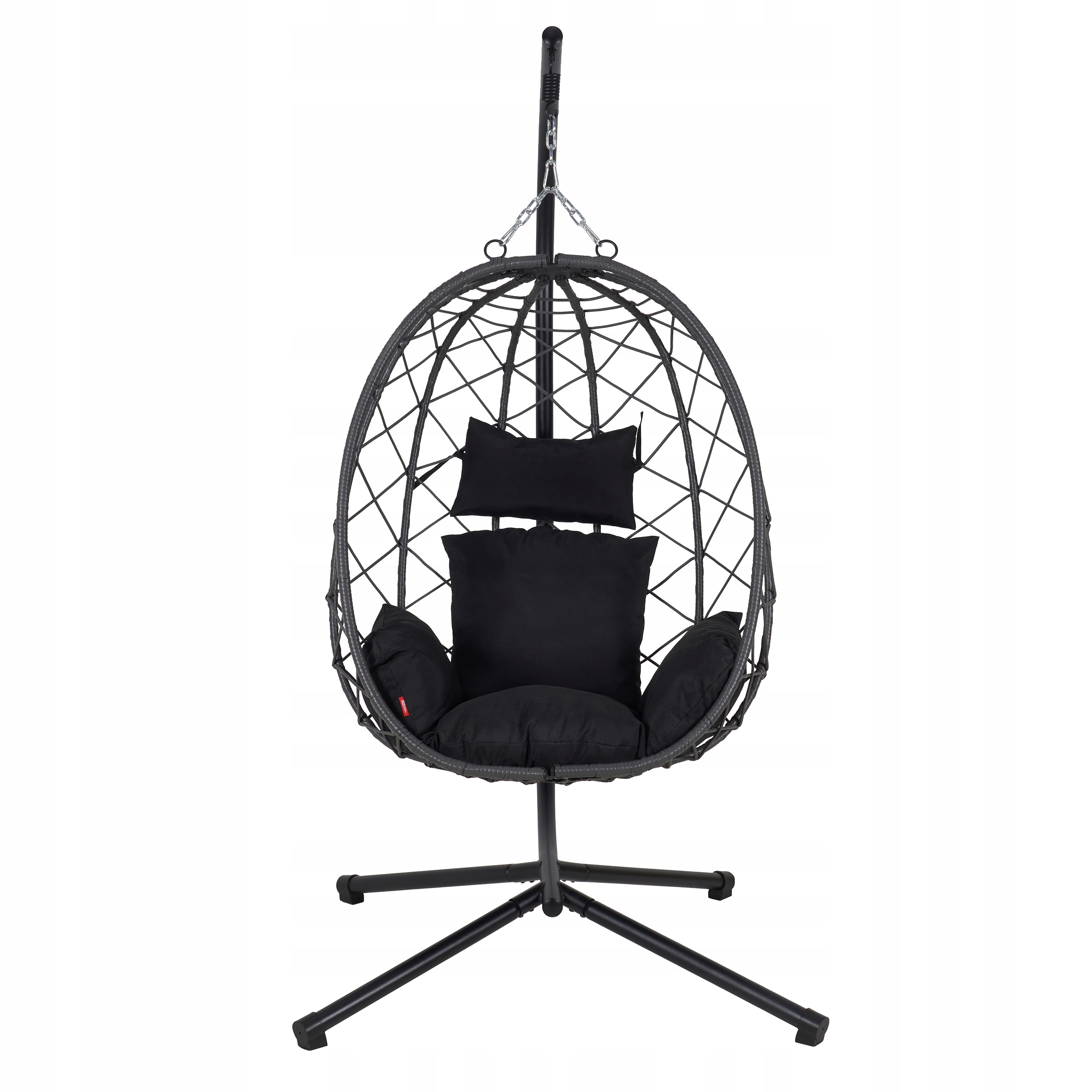 Fotel Wiszący Bujany Ogrodowy Kosz Huśtawka Jajo Kokon Premium Poduszki