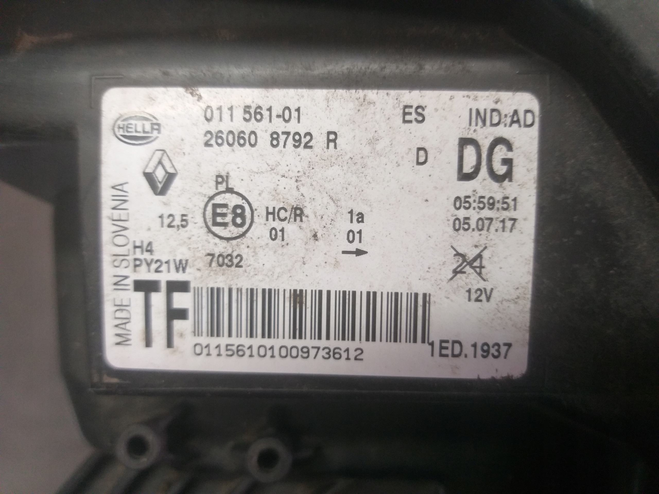 LIGHT FRONT LEFT RENAULT TWINGO III 3 260608792R