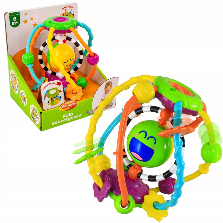 DUMEL Kula SENSORYCZNA grzechotka lusterko dźwięki Bohater brak