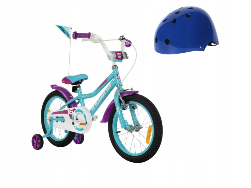 Rower dziecięcy Indiana Roxy Kid 16 cali Turkusowy 2024 Kask (xxs/xs)
