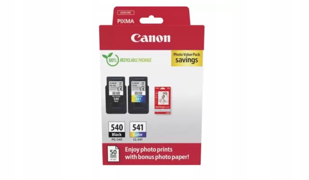 Inkoust Canon PG-540 CL-541 5225B013 2 x 8 ml Cmyk Originál sada papíru