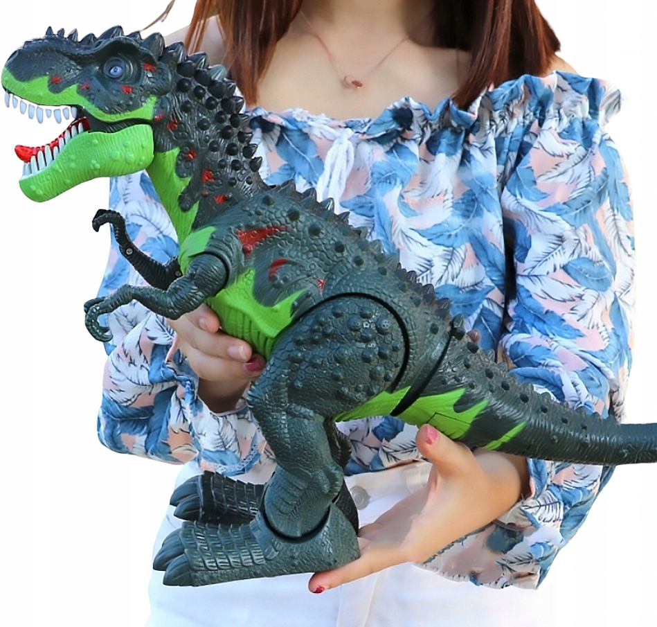 

Mega Wielki Dinozaur T-rex Chodzi Ryczy Świeci