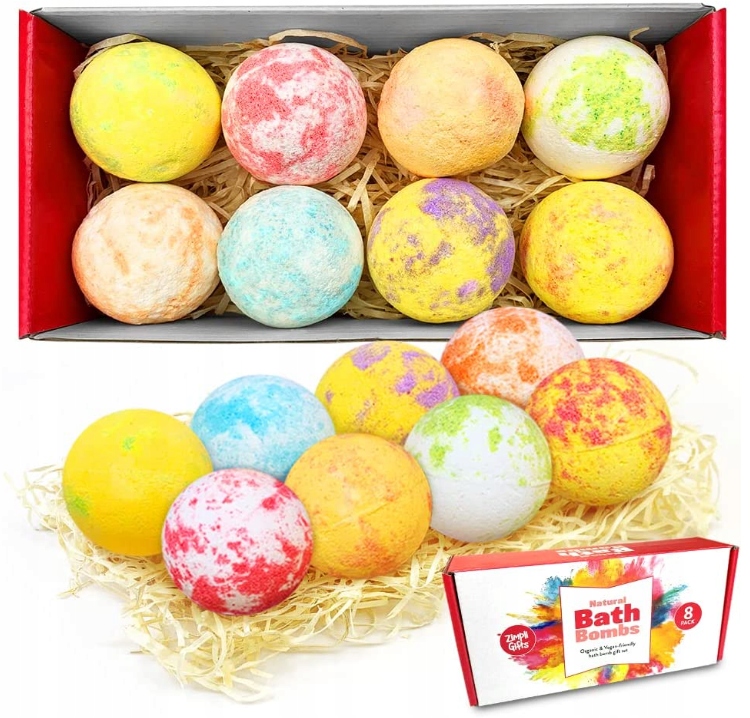 ZESTAW 8 KUL BOMB DO KĄPIELI PREZENT WALENTYNKI