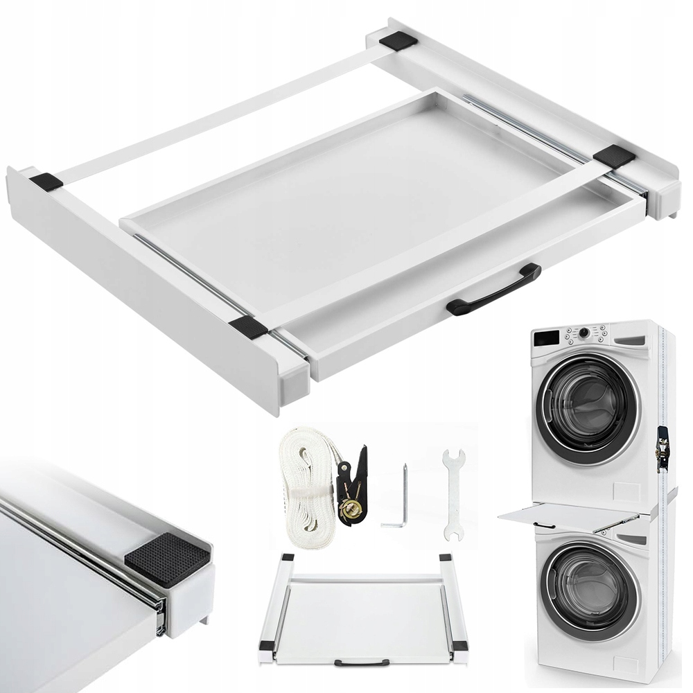 Spojka pro pračku s mezisušičkou pro montáž 60 cm s výsuvnou policí 10 kg