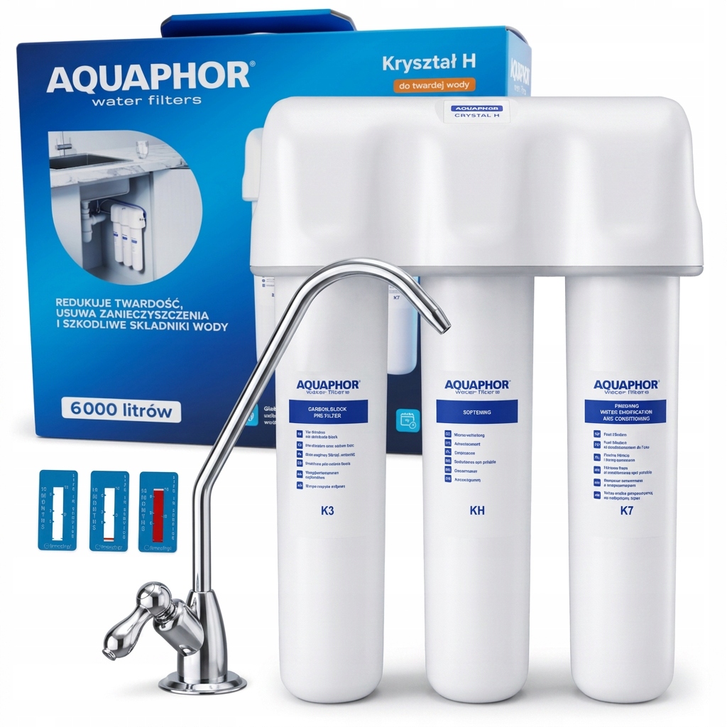 Filtr zmiękczający wodę Aquaphor Kryształ H filtr pod zlew wskaźnik