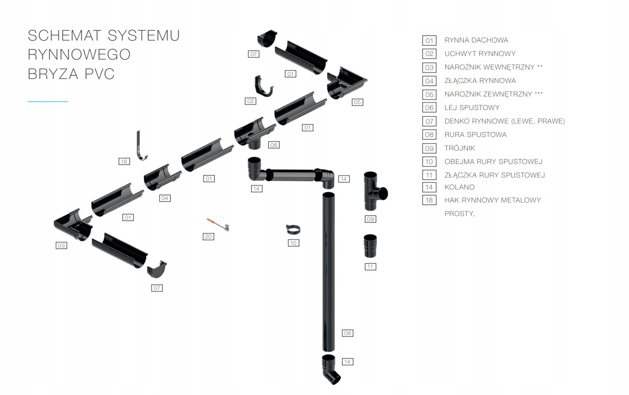 BRYZA PVC OBEJMA RURY SPUSTOWEJ fi 90 BRĄZ EAN (GTIN) 5900805027606