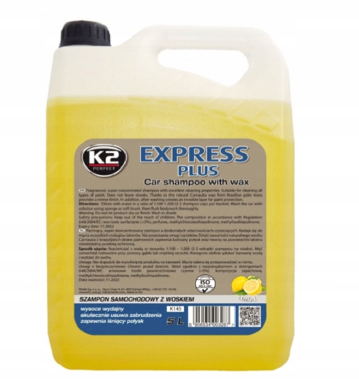 EXPRESS PLUS SZAMPON SAMOCHODOWY DO MYCIA AUTA K2 Z WOSKIEM KANISTER 5L
