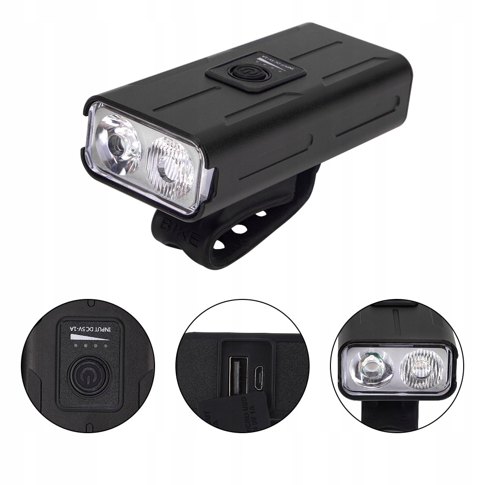 Led Světlo Na Kolo 2X Dioda T6 Powerbank Usb