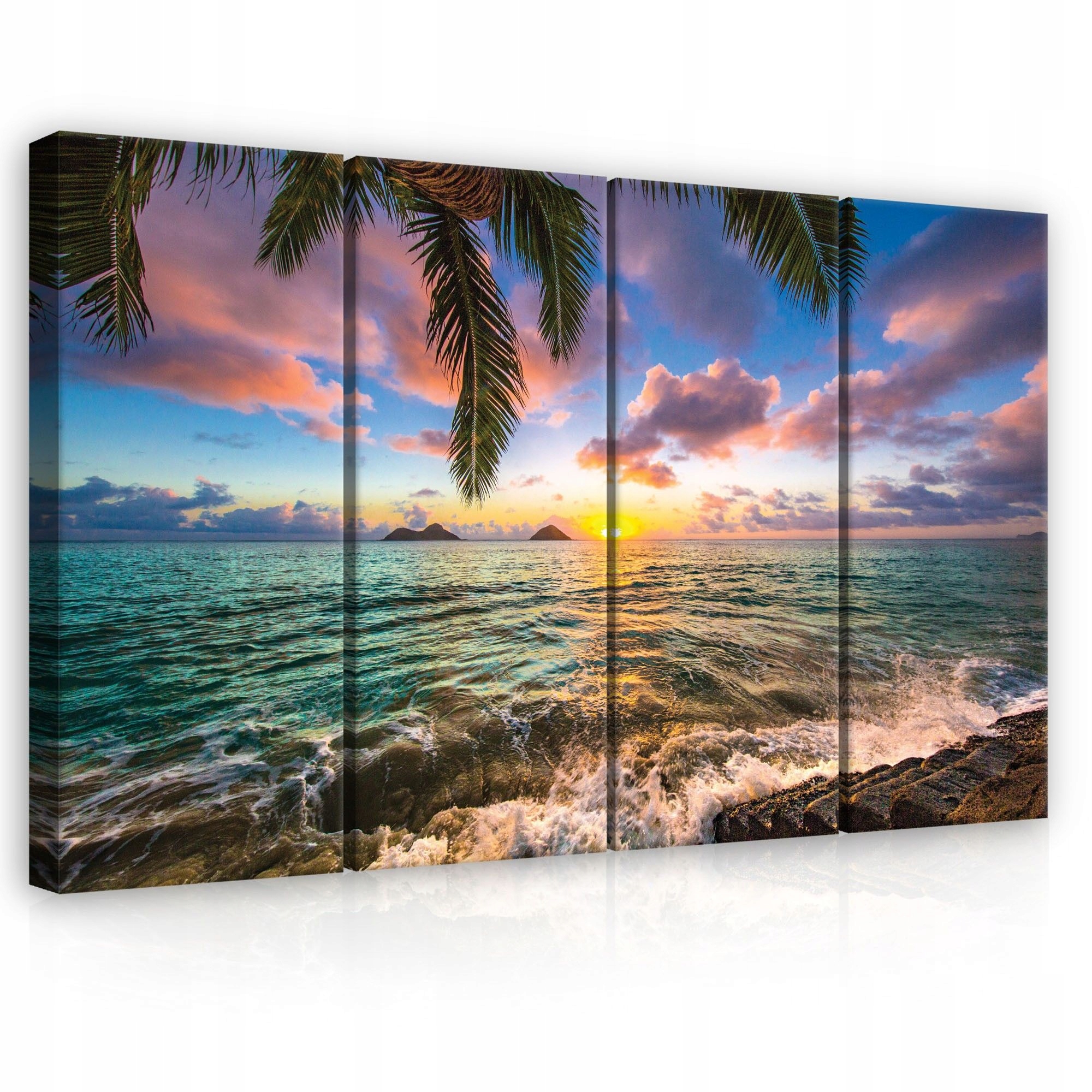 Obraz 120x80 Tropický raj oceánsky úsvit/súmrak pláž snov palmy