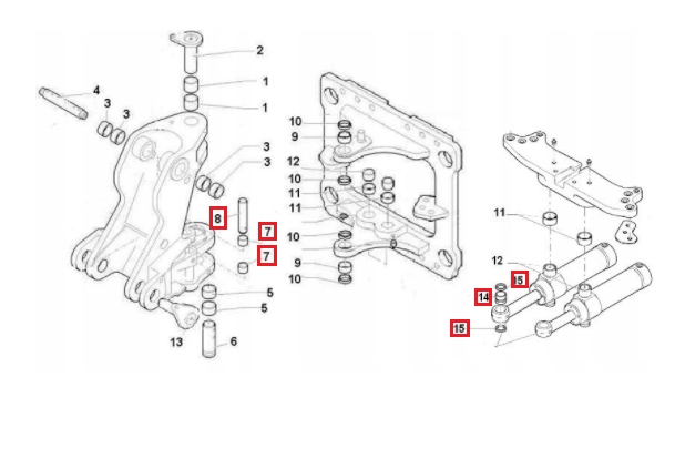SWORZNIE TULEJE OBROTU NEW HOLLAND LB 90 110 115 Machine type Excavator Backhoe loader Loader
