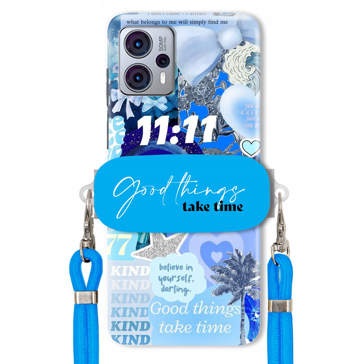 Puzdro pre Motorola G23 Držiak na vodítko Crossbody Good Things Take Time Lata