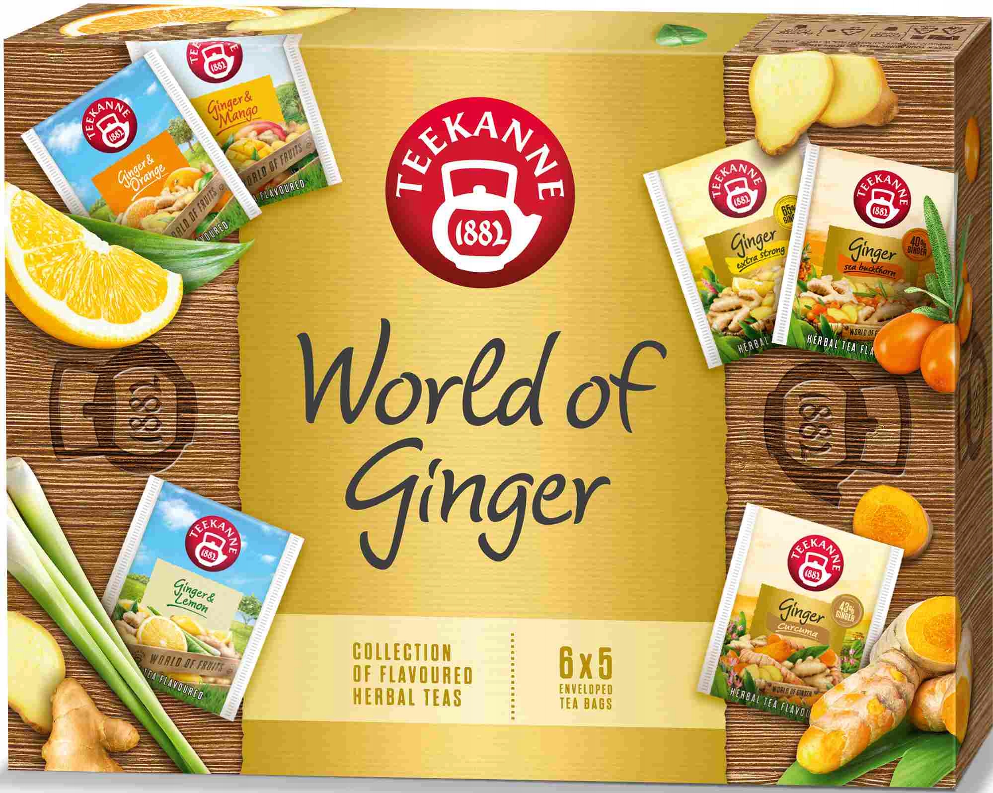 Levně Teekanne Čaj World of Ginger Collection, Zázvorová kolekce 30 sáčků.