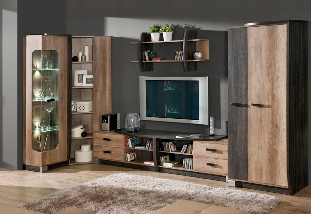 Nowoczesna Półka Wisząca 120 cm Dąb Canyon + Arusha ROMEK DL Kolekcja styl