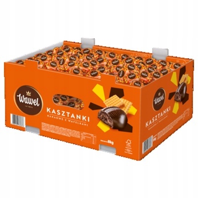 Levně 1x 8 kg Wawel čokoládové bonbóny kaštanové bonbóny Karton