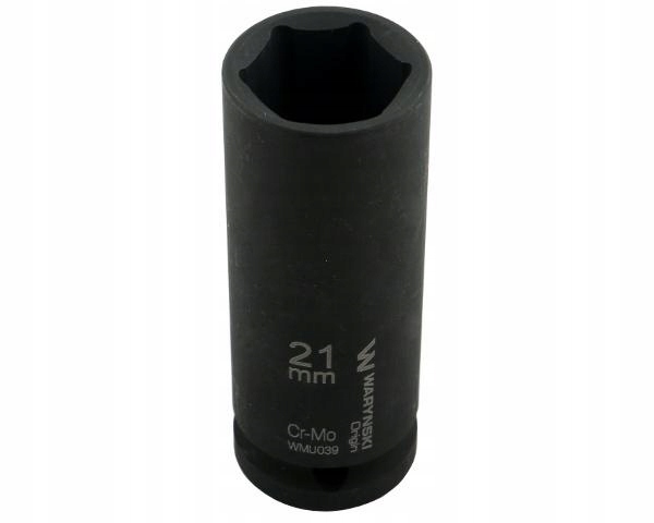 Nasadka udarowa sześciokątna długa 1/2". 21 mm. CrMo. Din 3129. Waryński