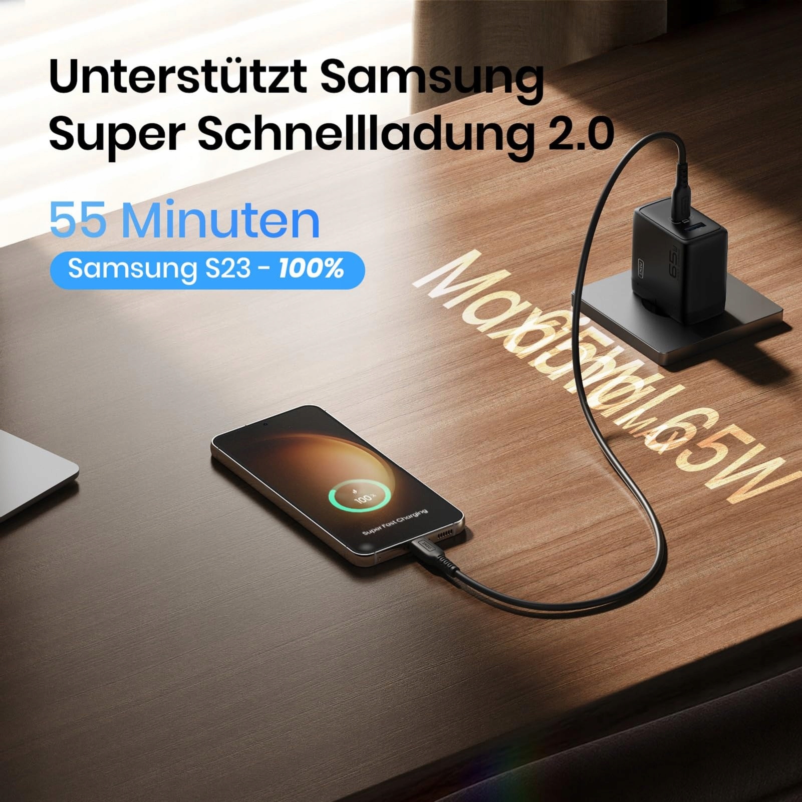 INIU 65W Ładowarka USB C GaN II 2-Port Kompaktowa Szybkie Ładowanie — miniatura 3