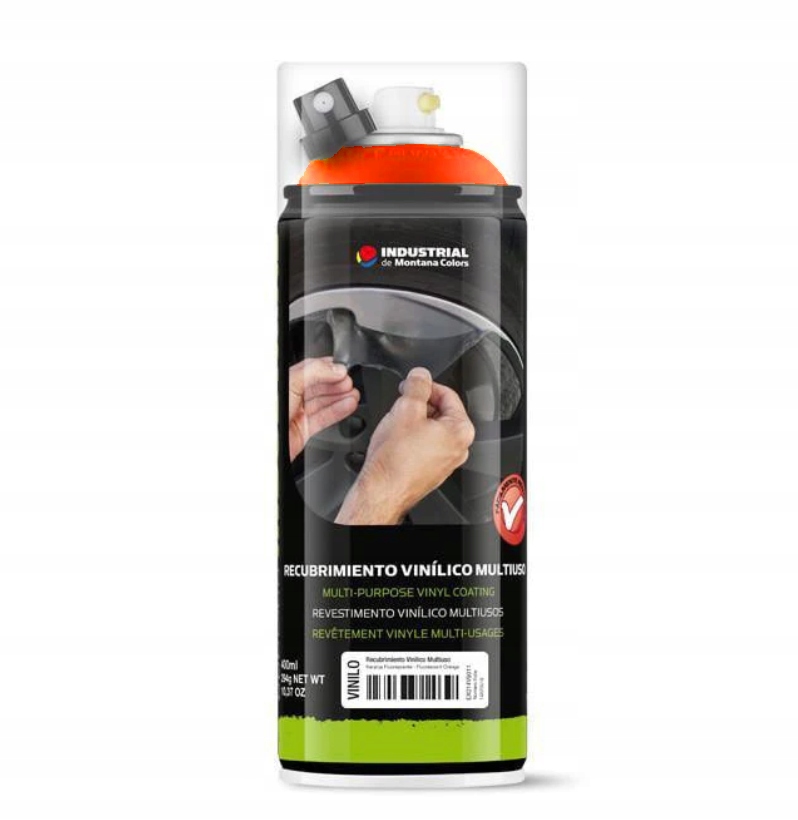 Płynna Guma Folia do Felg w Sprayu 400ml Fluo Pomarańczowy mtn Industrial