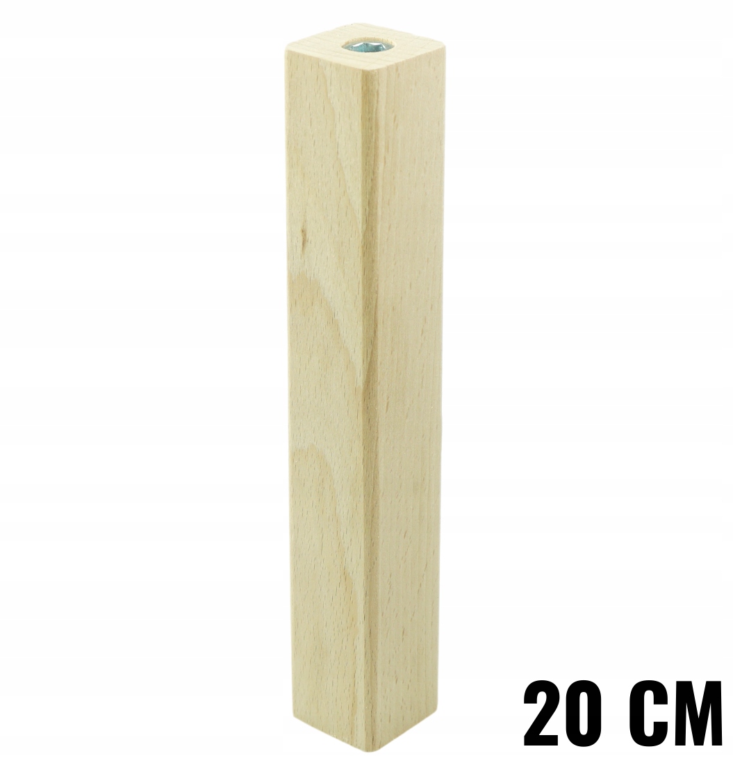 

1x noga drewniana do mebli bukowa, prosta 20 cm