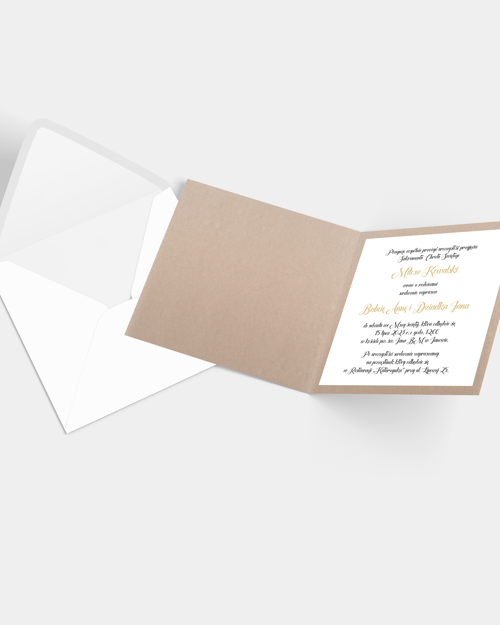 Zaproszenie na chrzest personalizowane „Flower Feet Label” Rodzaj chrzest