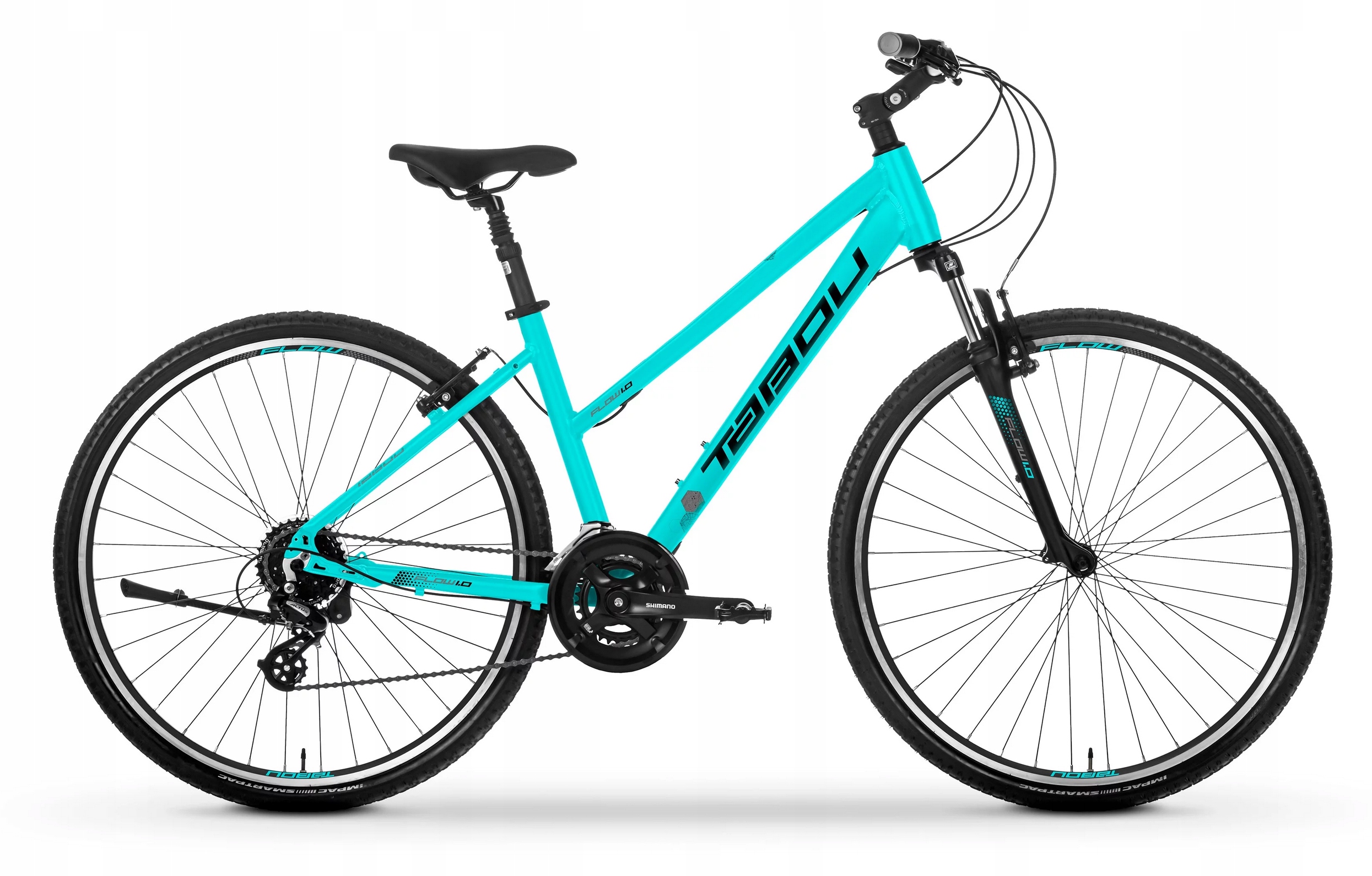 Rower crossowy damski Tabou Flow 1.0 W roz 19" koło 28 turkusowy 2024