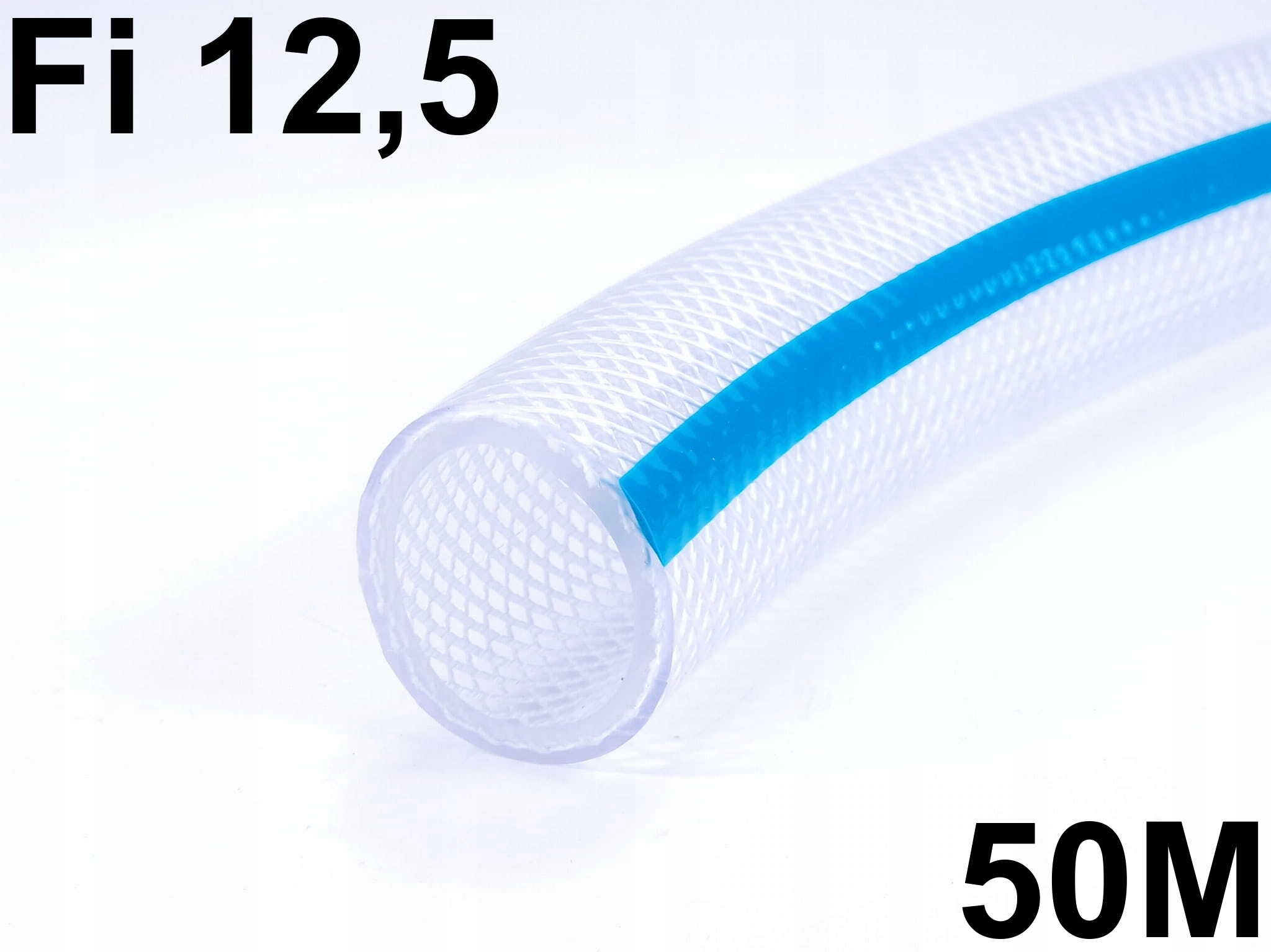 Wąż techniczny zbrojony 12,5MM Pcv przewód 20bar 50m