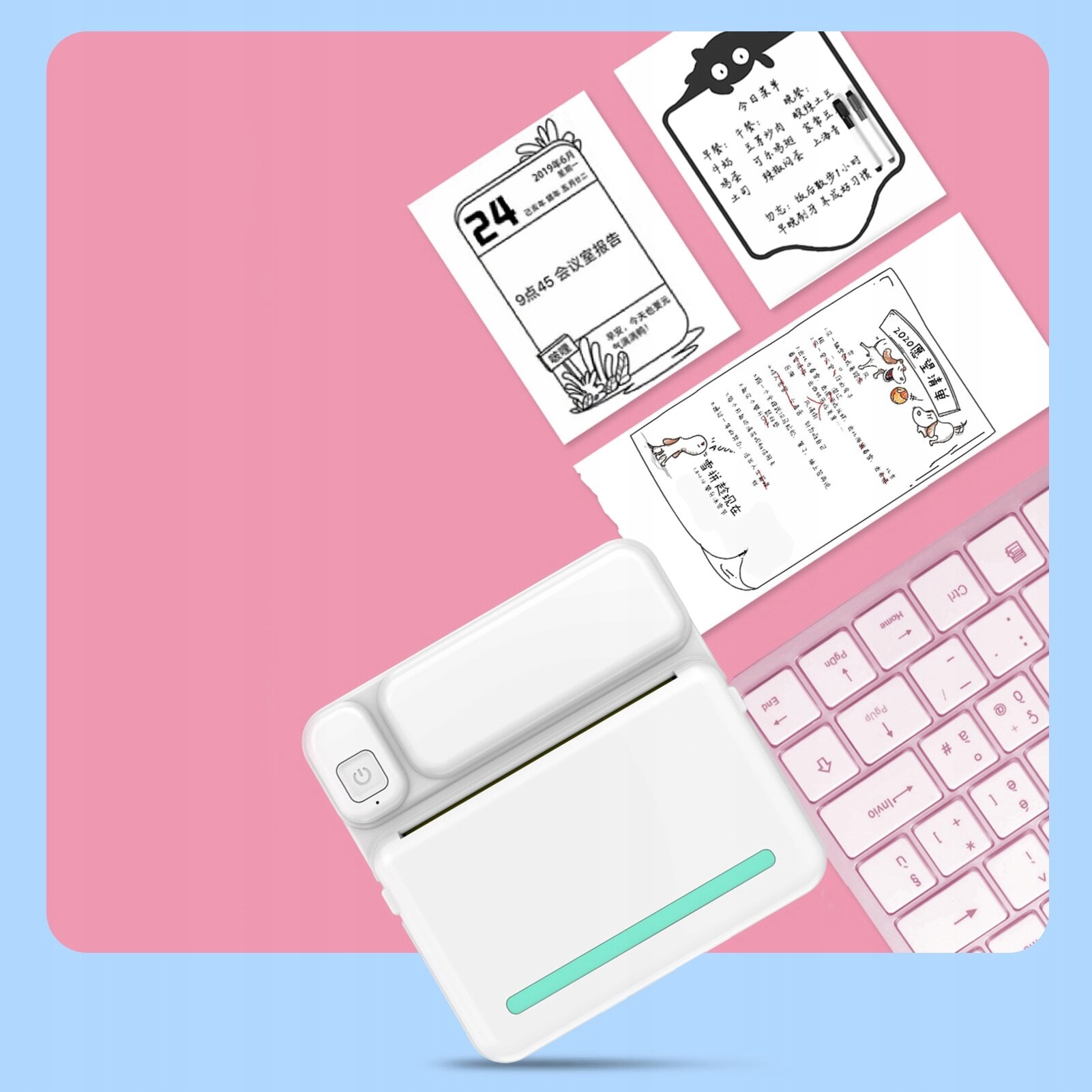 MINI DRUKARKA TERMICZNA DO ZDJĘĆ NOTATEK ETYKIET + 13 ROLEK GRATIS NAKLEJKI Model X6