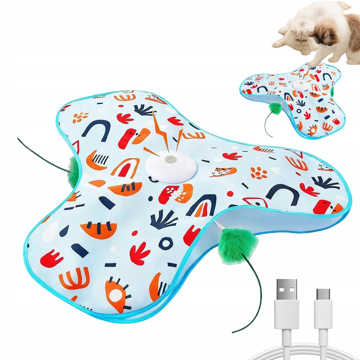 Levně Elektronické hračky pro kočky, hra na lov myší s míčem