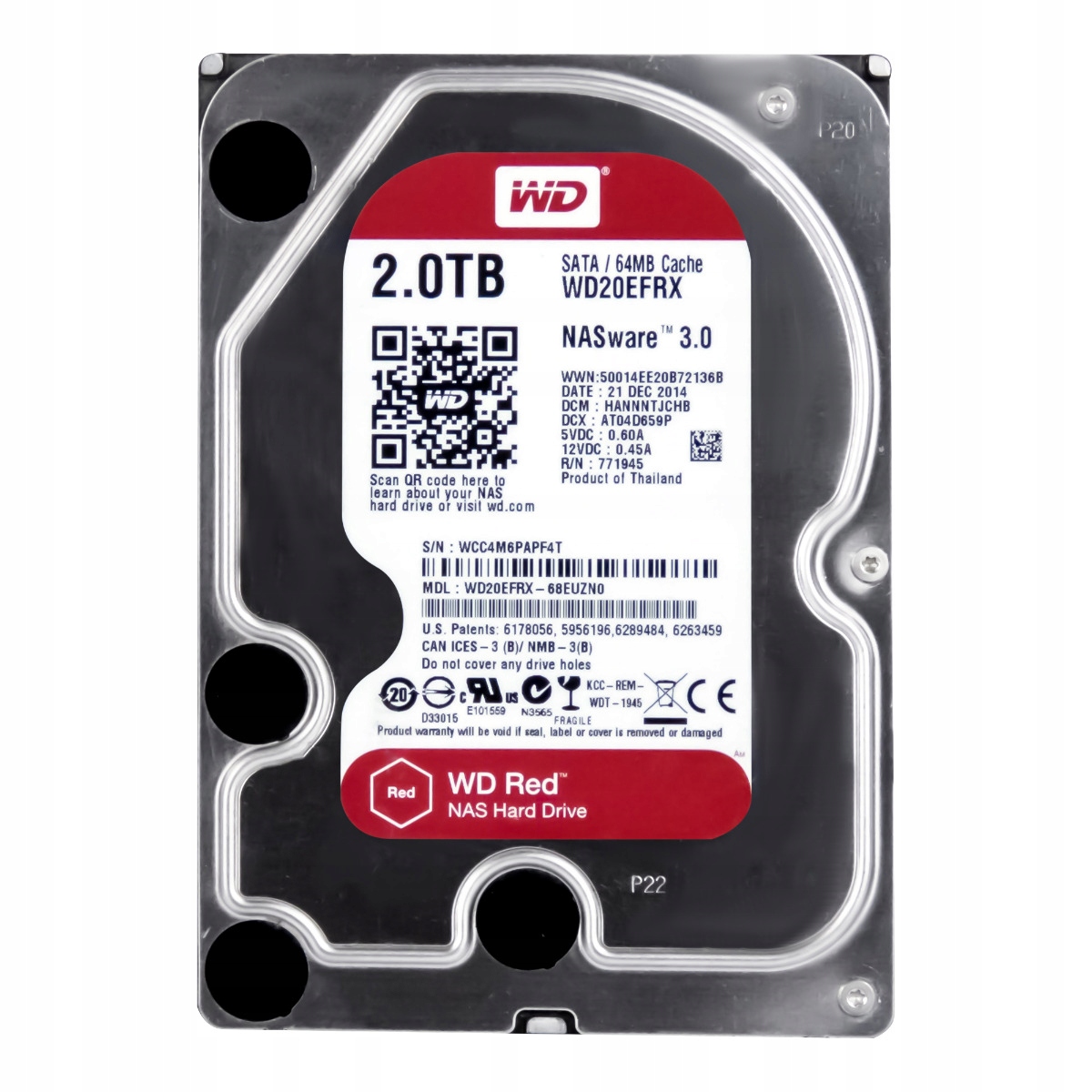 Wd Red 2TB 5.4K 64MB Sata III 3.5'' WD20EFRX NASware 3.0